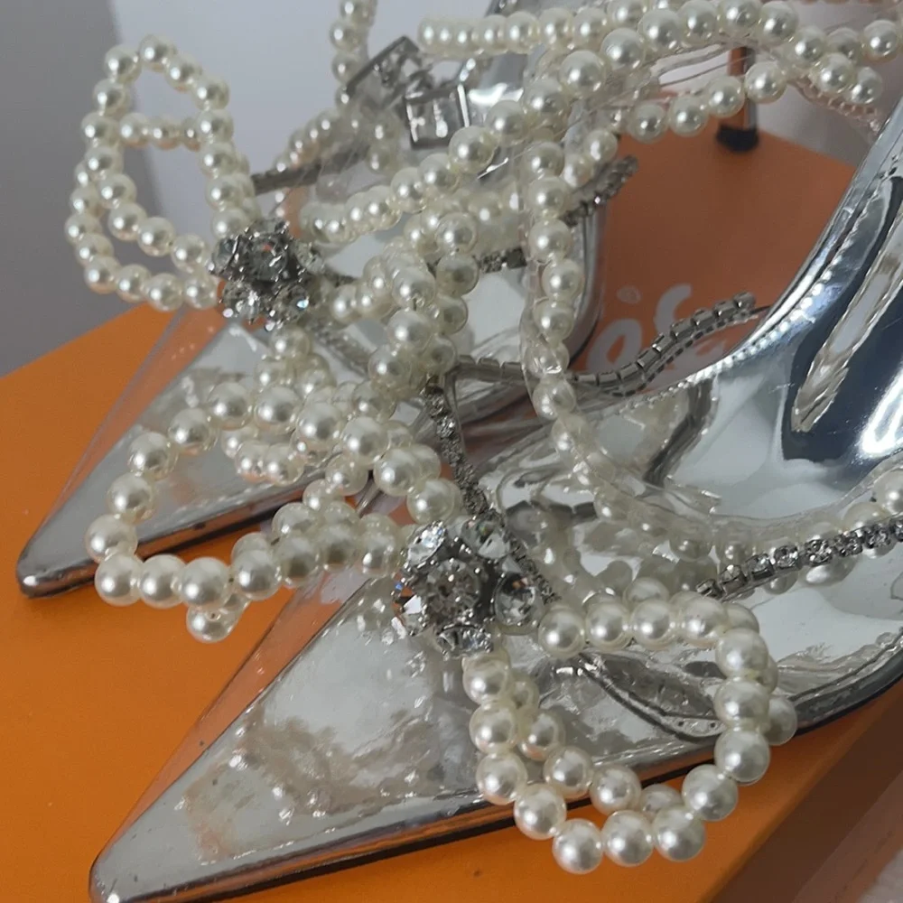 Public Desire Damaged Crystals Missing Size 9 crystal embellished pointed toe - Picture 6 of 12